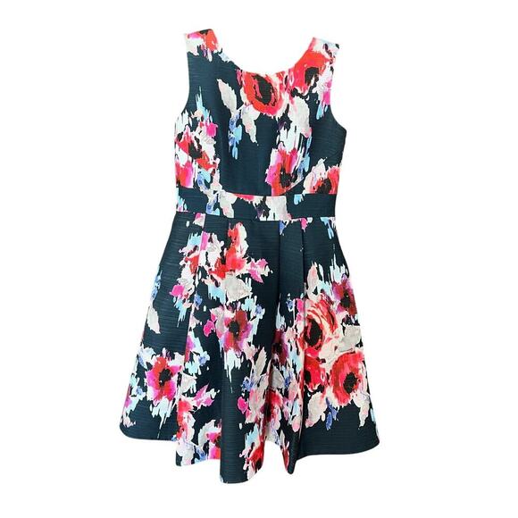 Kate Spade Hazy Floral Dress, Size 4, Open Back, Bow, Navy/Pink/White, Glam - Picture 3 of 13